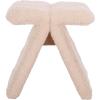 SAFAVIEH Couture Collection – Tessabella Beige Teddy Fabric Ottoman, Modern Sculptural Accent Seat, Fully Assembled (SFV5799A)(Ivory)