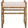 SAFAVIEH Home Collection – Iveliz Natural & White Woven Accent Ottoman Stool with Cushion, Fully Assembled (OTT6504A)(Dark Natural/White)