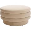 SAFAVIEH Home Collection Rohan Tan Velvet Layered Stacked Cocktail Ottoman (Fully Assembled)(Light Brown)