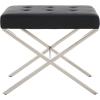 Safavieh Home Collection Sienna Modern Glam Black Ottoman(Black)