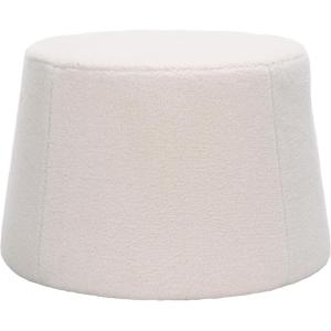 SAFAVIEH Home Collection Liesel Ivory Sherpa Wide Flared Ottoman (Fully Assembled)(Ivory)