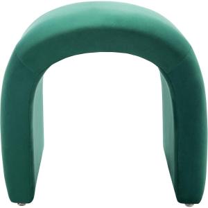 Safavieh Home Collection Kibo Modern Waterfall Cream Velvet Ottoman (Fully Assembled)(Emerald)