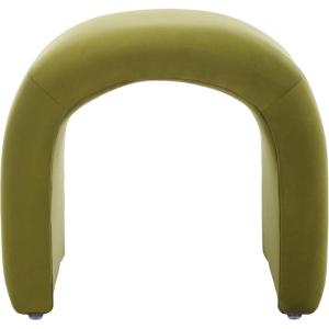 Safavieh Home Collection Kibo Modern Waterfall Cream Velvet Ottoman (Fully Assembled)(Olive)