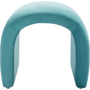 Safavieh Home Collection Kibo Modern Waterfall Cream Velvet Ottoman (Fully Assembled)(Sea Blue)