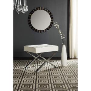 Safavieh Home Collection Sienna Modern Glam Black Ottoman(White)