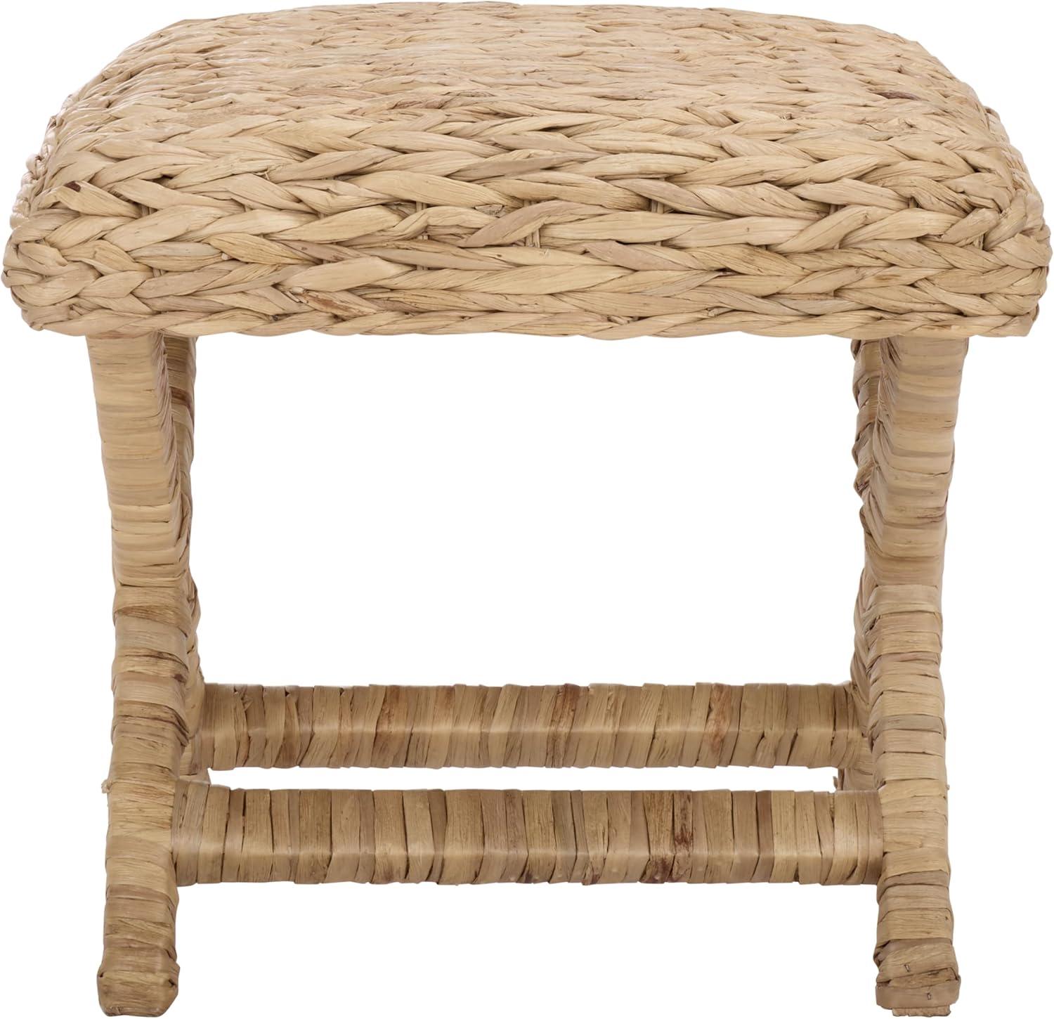 image:imageSAFAVIEH Home Collection Posey Natural Woven Ottoman with XFrame Base Accent Footrest Seat Fully Assembled OTT6502ANatural