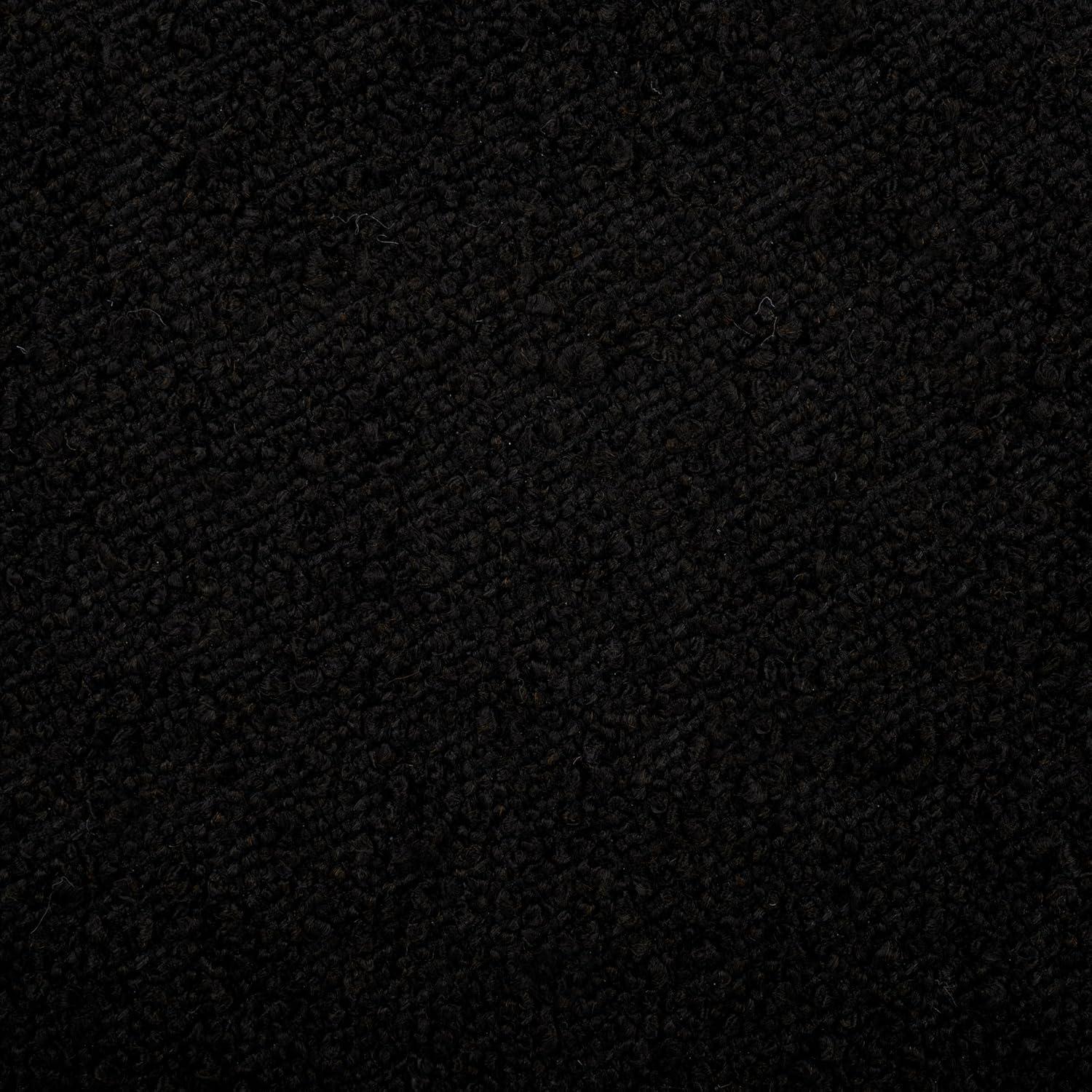 image:imageSAFAVIEH Home Collection Ryth Black Boucle Ottoman Round Upholstered Accent Stool for Living Room or Bedroom Fully Assembled OTT3401FBlack