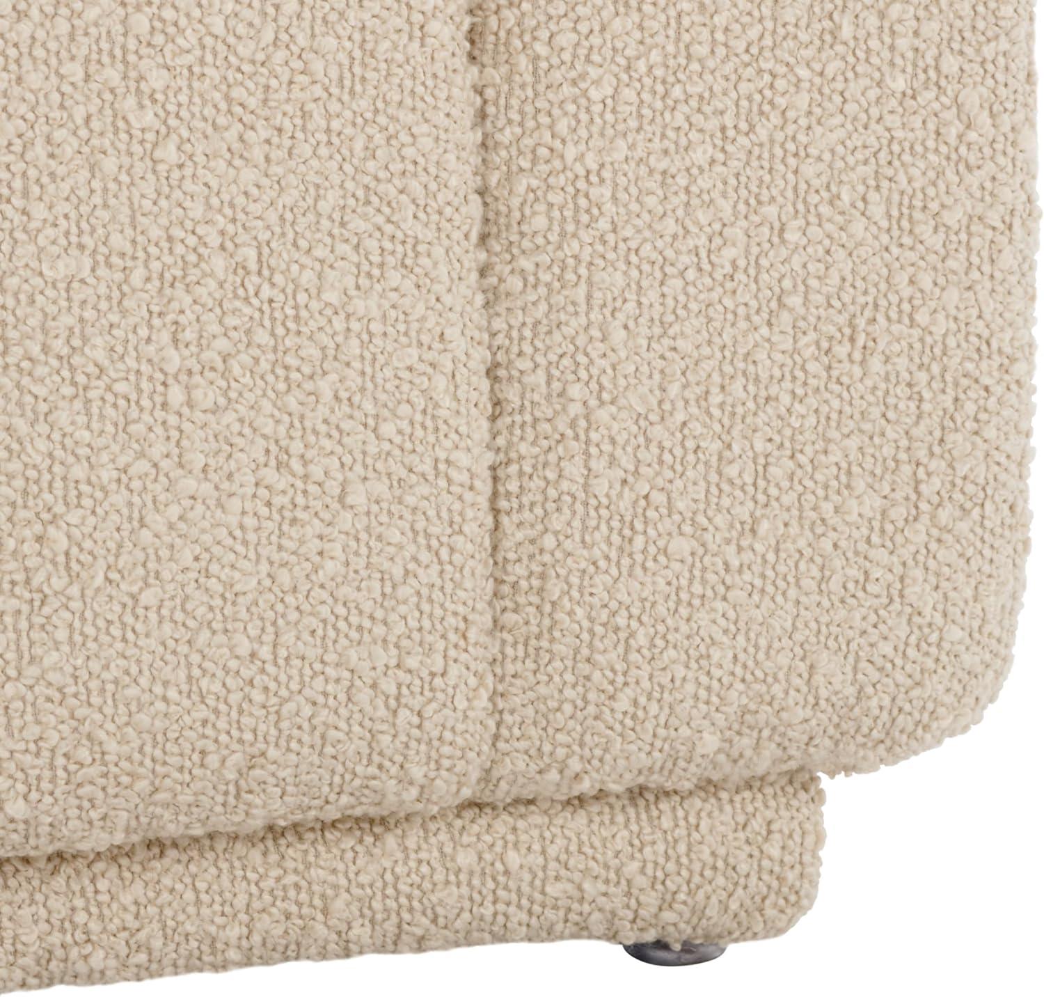 image:imageSAFAVIEH Home Collection Joseph Brown Boucle Channel Tufted Square Ottoman Seat Foot Rest Fully AssembledBeige
