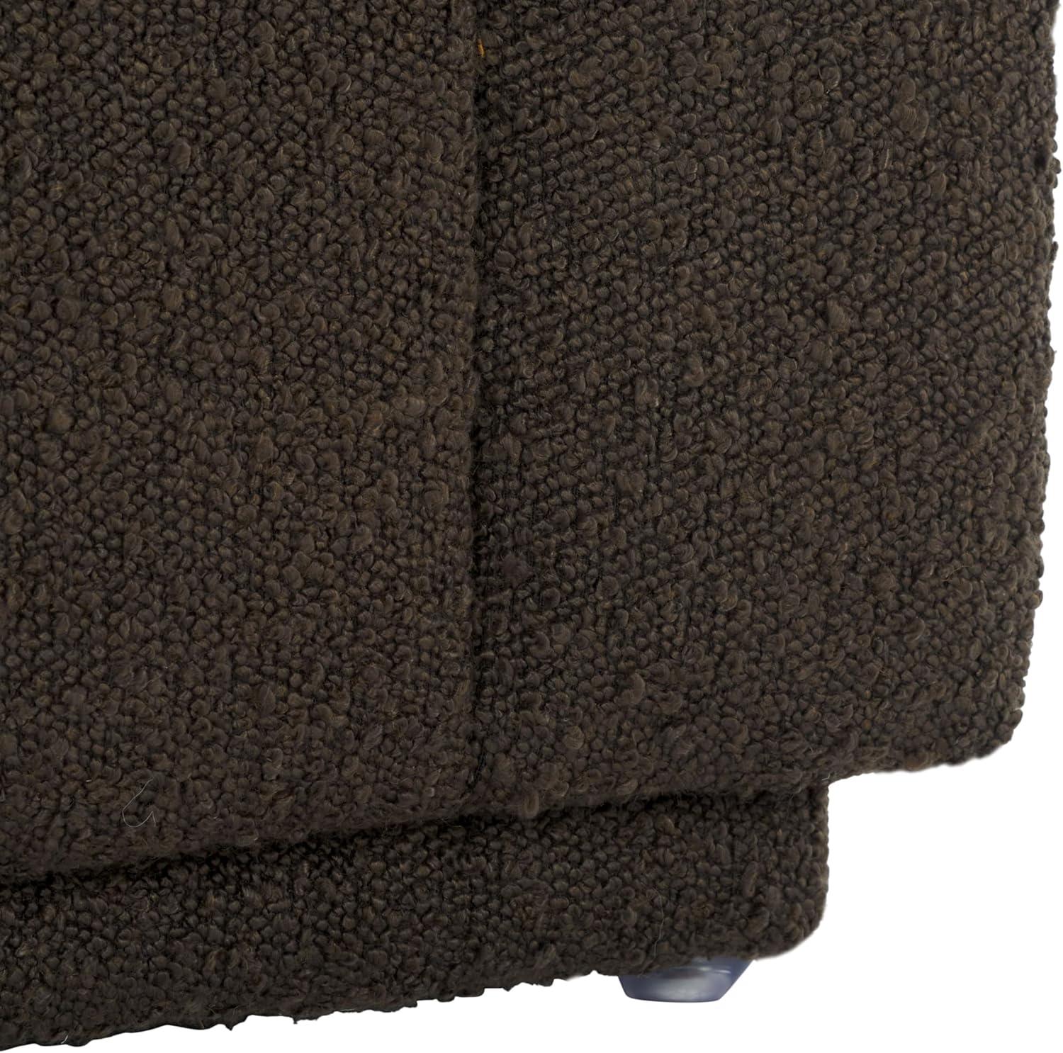 image:imageSAFAVIEH Home Collection Joseph Brown Boucle Channel Tufted Square Ottoman Seat Foot Rest Fully AssembledBrown