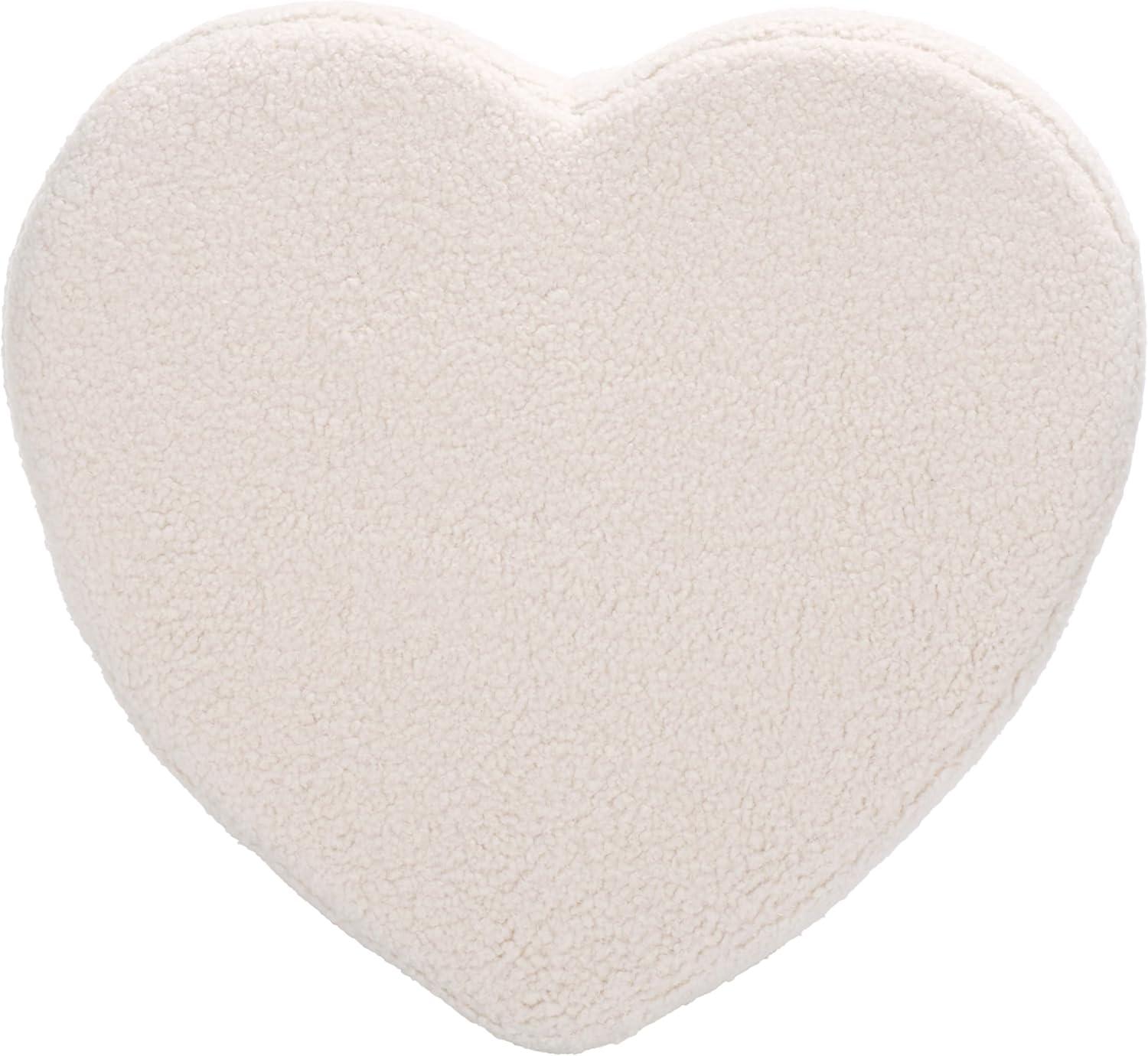 image:imageSAFAVIEH Home Collection Milena Ivory Sherpa HeartShaped Ottoman Fully AssembledIvory