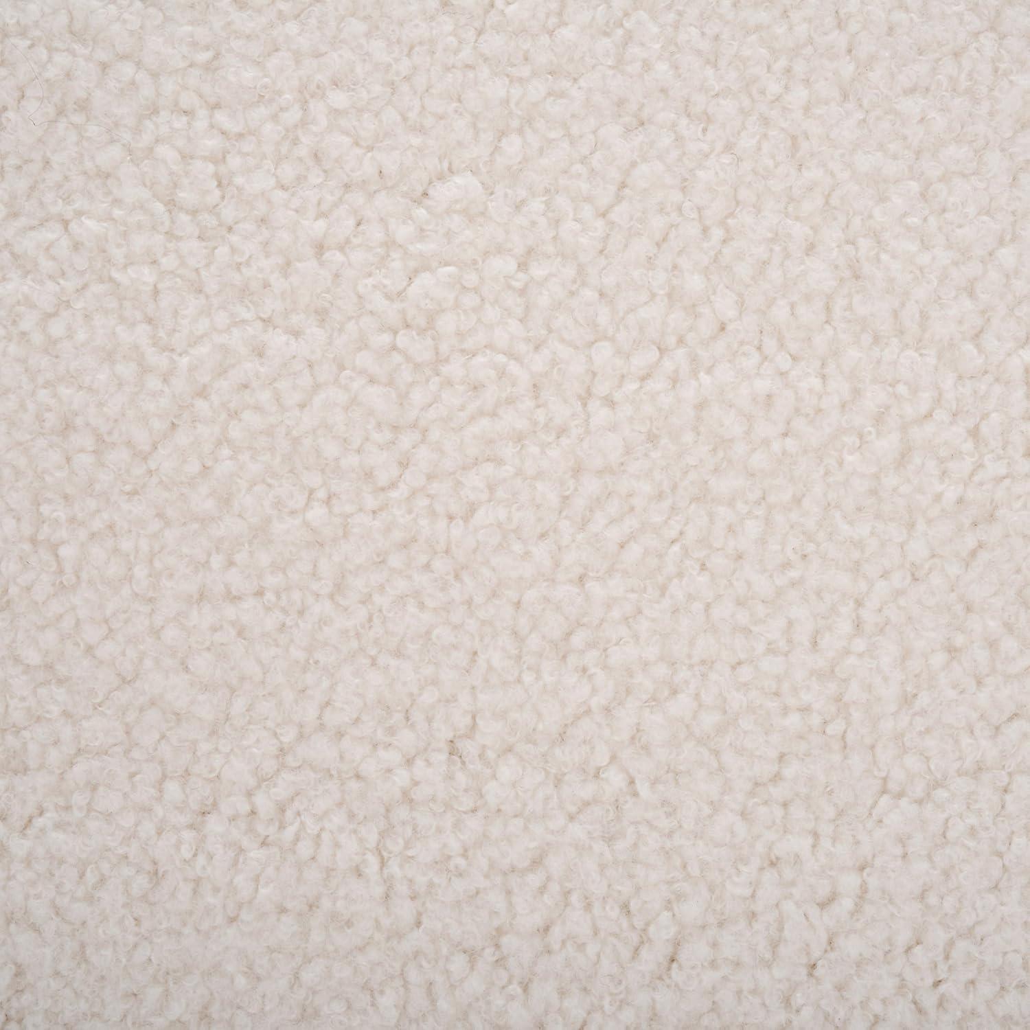 image:imageSAFAVIEH Home Collection Milena Ivory Sherpa HeartShaped Ottoman Fully AssembledIvory