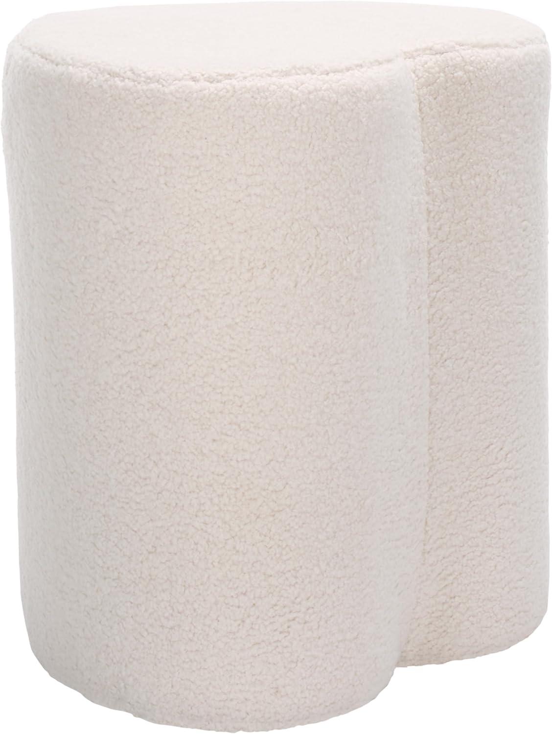 image:imageSAFAVIEH Home Collection Milena Ivory Sherpa HeartShaped Ottoman Fully AssembledIvory