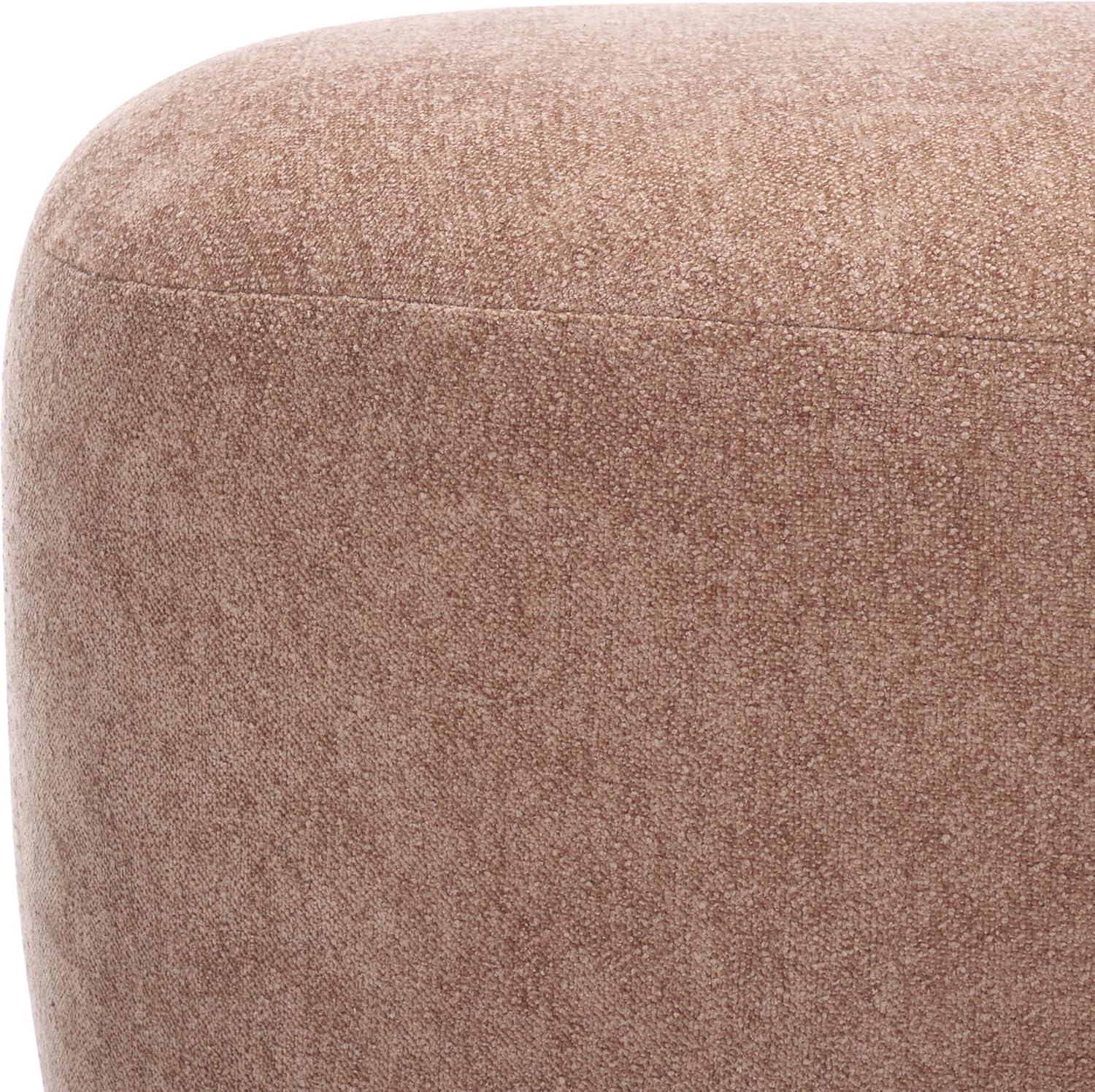 image:imageSAFAVIEH Home Collection Regut Peach Linen Ottoman Fully AssembledPeach