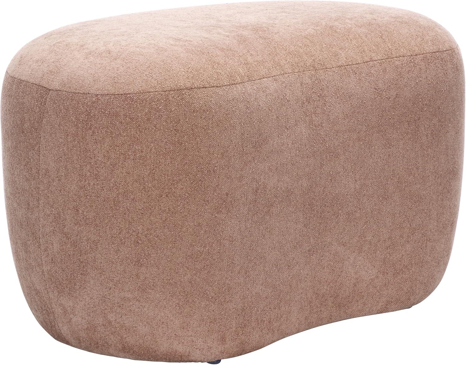 image:imageSAFAVIEH Home Collection Regut Peach Linen Ottoman Fully AssembledPeach