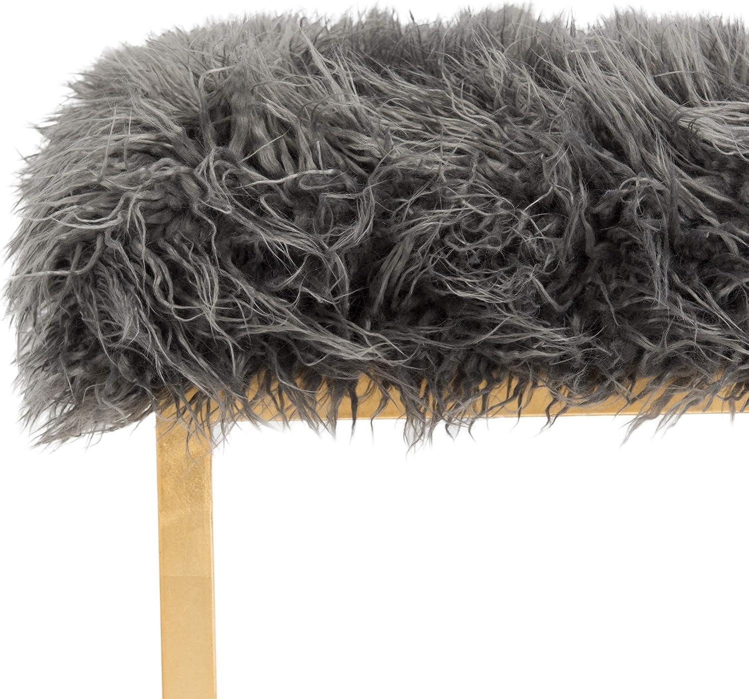 image:imageSafavieh Home Collection Rowan Black Contemporary Glam Velvet Square OttomanGrey