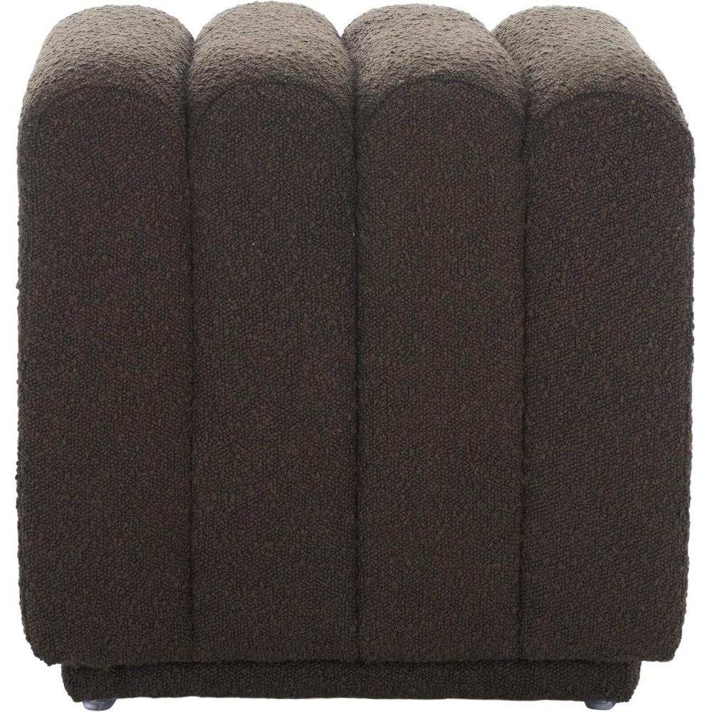 image:imageSAFAVIEH Home Collection Joseph Brown Boucle Channel Tufted Square Ottoman Seat Foot Rest Fully AssembledBrown