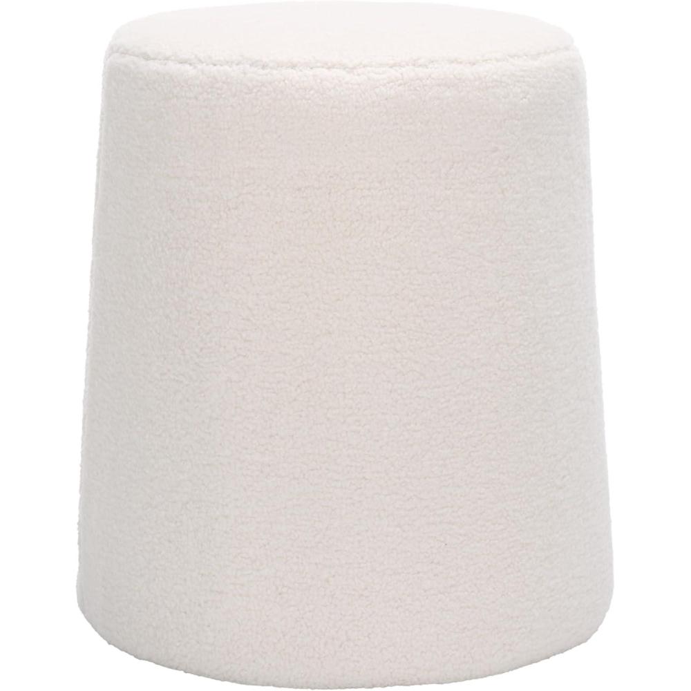 image:imageSAFAVIEH Home Collection Liesel Ivory Sherpa Narrow Flared Ottoman Fully AssembledIvory