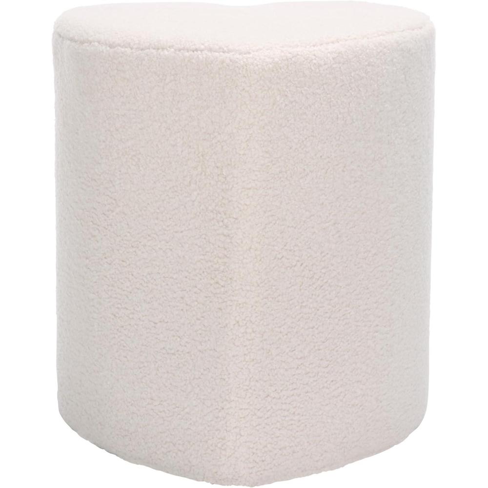 image:imageSAFAVIEH Home Collection Milena Ivory Sherpa HeartShaped Ottoman Fully AssembledIvory