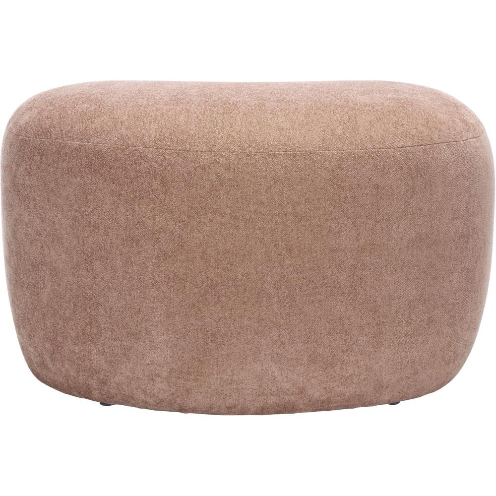 image:imageSAFAVIEH Home Collection Regut Peach Linen Ottoman Fully AssembledPeach