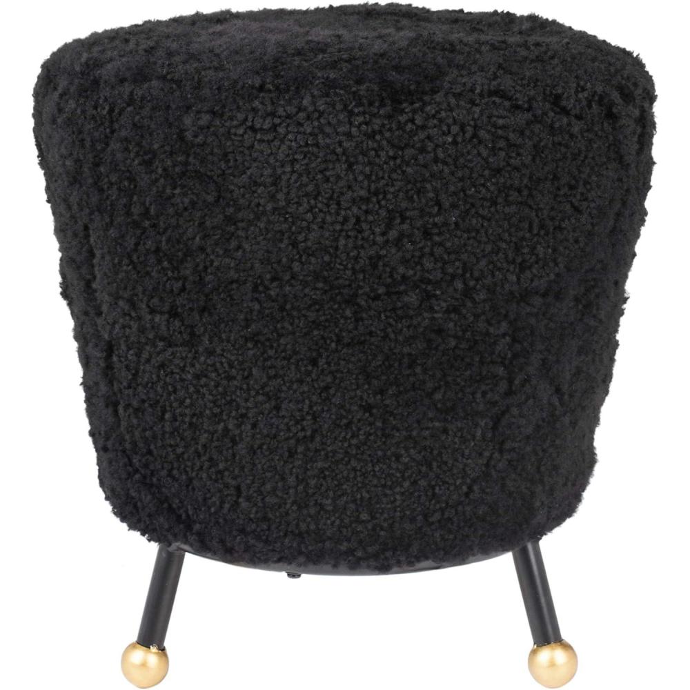 image:imageSafavieh Home Collection Oriana Retro Black Sheepskin OttomanBlack