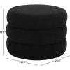 SAFAVIEH Home Collection – Ryth Black Boucle Ottoman, Round Upholstered Accent Stool for Living Room or Bedroom, Fully Assembled (OTT3401F)(Black)