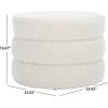 SAFAVIEH Home Collection – Ryth Black Boucle Ottoman, Round Upholstered Accent Stool for Living Room or Bedroom, Fully Assembled (OTT3401F)(Light Beige)