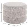 SAFAVIEH Home Collection – Ryth Black Boucle Ottoman, Round Upholstered Accent Stool for Living Room or Bedroom, Fully Assembled (OTT3401F)(White/Black)