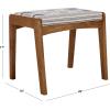 SAFAVIEH Home Collection – Ute Boho Tribal Navy & White Upholstered Cushion Ottoman with Natural Wood Frame, Footrest Accent Seat, Fully Assembled (OTT3700A)(Navy White/Natural)