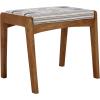 SAFAVIEH Home Collection – Ute Boho Tribal Navy & White Upholstered Cushion Ottoman with Natural Wood Frame, Footrest Accent Seat, Fully Assembled (OTT3700A)(Navy White/Natural)