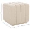 SAFAVIEH Home Collection Joseph Brown Boucle Channel Tufted Square Ottoman Seat Foot Rest (Fully Assembled)(Beige)