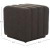 SAFAVIEH Home Collection Joseph Brown Boucle Channel Tufted Square Ottoman Seat Foot Rest (Fully Assembled)(Brown)