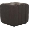 SAFAVIEH Home Collection Joseph Brown Boucle Channel Tufted Square Ottoman Seat Foot Rest (Fully Assembled)(Brown)