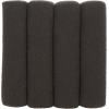 SAFAVIEH Home Collection Joseph Brown Boucle Channel Tufted Square Ottoman Seat Foot Rest (Fully Assembled)(Brown)