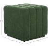 SAFAVIEH Home Collection Joseph Brown Boucle Channel Tufted Square Ottoman Seat Foot Rest (Fully Assembled)(Pine Green)