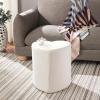 SAFAVIEH Home Collection Milena Ivory Sherpa Heart-Shaped Ottoman (Fully Assembled)(Ivory)