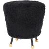 Safavieh Home Collection Oriana Retro Black Sheepskin Ottoman(Black)