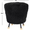 Safavieh Home Collection Oriana Retro Black Sheepskin Ottoman(Black)