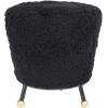 Safavieh Home Collection Oriana Retro Black Sheepskin Ottoman(Black)