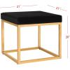 Safavieh Home Collection Rowan Black Contemporary Glam Velvet Square Ottoman,(Black)