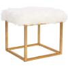 Safavieh Home Collection Rowan Black Contemporary Glam Velvet Square Ottoman,(White)