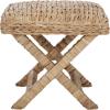 SAFAVIEH Home Collection – Posey Natural Woven Ottoman with X-Frame Base, Accent Footrest Seat, Fully Assembled (OTT6502A)(Natural)