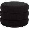 SAFAVIEH Home Collection – Ryth Black Boucle Ottoman, Round Upholstered Accent Stool for Living Room or Bedroom, Fully Assembled (OTT3401F)(Black)