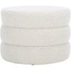 SAFAVIEH Home Collection – Ryth Black Boucle Ottoman, Round Upholstered Accent Stool for Living Room or Bedroom, Fully Assembled (OTT3401F)(Light Beige)
