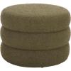SAFAVIEH Home Collection – Ryth Black Boucle Ottoman, Round Upholstered Accent Stool for Living Room or Bedroom, Fully Assembled (OTT3401F)(Olive)