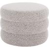 SAFAVIEH Home Collection – Ryth Black Boucle Ottoman, Round Upholstered Accent Stool for Living Room or Bedroom, Fully Assembled (OTT3401F)(White/Black)