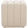SAFAVIEH Home Collection Joseph Brown Boucle Channel Tufted Square Ottoman Seat Foot Rest (Fully Assembled)(Beige)