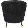 Safavieh Home Collection Oriana Retro Black Sheepskin Ottoman(Black)