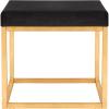 Safavieh Home Collection Rowan Black Contemporary Glam Velvet Square Ottoman,(Black)