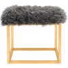 Safavieh Home Collection Rowan Black Contemporary Glam Velvet Square Ottoman,(Grey)