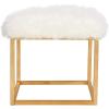 Safavieh Home Collection Rowan Black Contemporary Glam Velvet Square Ottoman,(White)